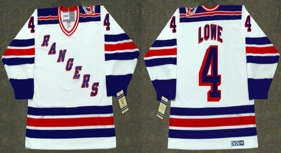 2019 Men New York Rangers 4 Lowe white CCM NHL jerseys